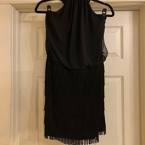 NWT Black fringe Aidan Mattox Dress